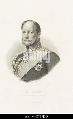 E. Castan Sculpt. GUGLIELMO, PRINCIPE-REGGENTE DI PRUSSIA. imp. F. Elder Charidon, 30 r. HauteLeville, Parigi Foto Stock