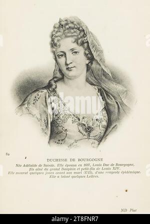 cartolina. 82 DUCHESSA DI BORGOGNA, nata Adelaide di Savoia. Sposò nel 1697 Luigi duca di Borgogna, figlio maggiore del Gran Delfino e nipote di Luigi XIV, morì pochi giorni prima del marito (1712), a causa di un'epidemia di morbillo. ND foto Foto Stock