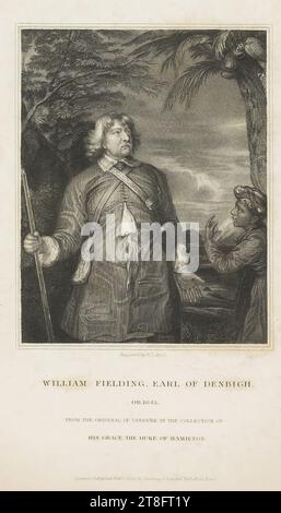 Inciso da H.T. Ryall. WILLIAM FIELDING, CONTE DI DENBIGH, OB. 1643. DALL'ORIGINALE DI VANDYKE, NELLA COLLECTIONI DI, SUA GRAZIA, IL DUCA DI HAMILTON. Londra, pubblicato il 1 febbraio. 1833, di Harding & Lepard, Pall Mall East Foto Stock