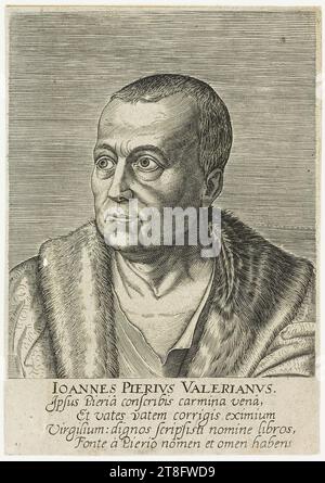 IOANNES PIERUS VALERIANVS, Pierius stesso, scrivete poesie venite, e correggete gli eccellenti tini, Virgilio: Avete scritto libri degni di questo nome, con il nome e il presagio di Pierio Foto Stock