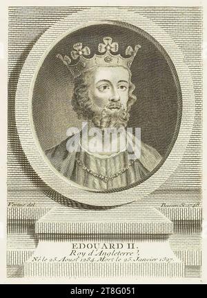 Virtue del. Basan SC. 1748. EDOARDO II, re d'Inghilterra, nato il 25 agosto 1284. Morto il 25 gennaio 1327 Foto Stock