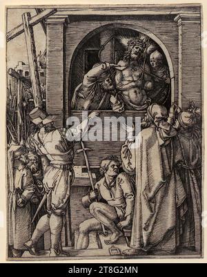 Nicolaes Lauwers (1600 - prima del 1652 1534), esecuzione Jacob Jordaens (1593 - 1678), dopo, Giove e mercurio nella Casa di Filemone e Baucis, Marcantonio Raimondi (1470, 1482 circa - 1527 circa), artista Albrecht Dürer (1471 - 1528), copia dopo, Schaustellung Christi, foglio 20 della serie "la passione di Cristo", origine del mezzo di stampa: 1510 - 1515, incisione su lastra di copperplate, dimensione foglio: 12. 8 x 10,0 cm, piccola targhetta di iscrizione centrale inferiore non monogramma Foto Stock