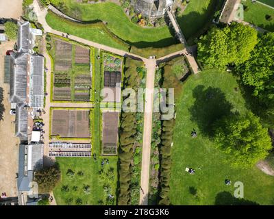 Vista aerea dei giardini Walmer Castle Deal Kent Regno Unito Foto Stock