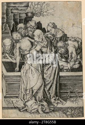 Monogramma BXG (XV secolo, seconda metà), artista Martin Schongauer (1450 c. - 1491), copia dopo, incisione di Cristo, origine del mezzo di stampa: 1550 - 1600 secondo H, incisione su copperplate, dimensioni foglio: 16,1 x 11,4 cm, monogramma 'bxg' in basso Foto Stock