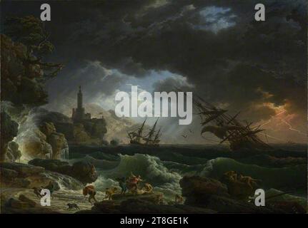 Claude-Joseph Vernet (1714-1789) - Un naufragio nei mari Stormy Foto Stock