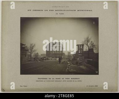 Vista esterna dei lavori della metropolitana, dei cantieri alla rotatoria di Mirabeau, sulla riva sinistra della Senna. XV arrondissement, Parigi, fotografo, 14-12-1909, XX secolo, fotografia, arti grafiche, fotografia, stampa bromuro argento gelatina, dimensioni - Opera: altezza: 17,2 cm, larghezza: 23,2 cm, dimensioni - montaggio:, altezza: 26,8 cm, larghezza: 34,5 cm Foto Stock