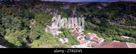 Dordogne Estate 2023 città di Rocamadour e paesaggi abbeyand dell'area circostante Foto Stock