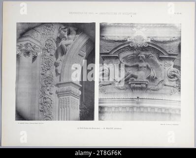 Esposizione universale del 1900. Il Palazzo delle Belle Arti Architettura e scultura. Signor Girault, architetto. M. M. Deglane, Louvet, Thomas architectes, Armand Guerinet, intorno al 1900, i quarto del XX secolo, manoscritti, stampati, rilegatura, libri, suite, dimensioni - lavoro: altezza: 41 cm, larghezza: 32 cm, profondità: 2,5 cm Foto Stock