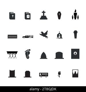 Design icona del logo di Funeral Directors. Collezione di icone del servizio funebre. Illustrazione vettoriale Illustrazione Vettoriale