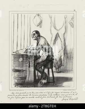 18, miei cari genitori; sto bene, il mio metro mi ha già fatto sanguinare questa settimana ..., Baric, Jules-Jean-Antoine, disegnatore-litografo, Arnauld de Vresse, Publisher, Genix, stampatore-litografo, nel 1859, stampe, arti grafiche, Stampa, litografia, dimensioni - Opera: altezza: 36,2 cm, larghezza: 27,6 cm, dimensioni - montaggio:, altezza: 50 cm, larghezza: 40 cm Foto Stock