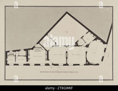 Pianta del secondo piano di una casa situata in rue Taitbout, 9° arrondissement, Parigi, Barré, Jean-Benoit Vincent, architetto, tra il 1735 e il 1824, arti grafiche, disegno, disegno architettonico, dimensioni - linea quadrata:, altezza: 26,8 cm, larghezza: 39,2 cm, dimensioni - opera: altezza: 31,8 cm, larghezza: 44 cm, dimensioni - montaggio:, altezza: 40 cm, larghezza: 50 cm Foto Stock