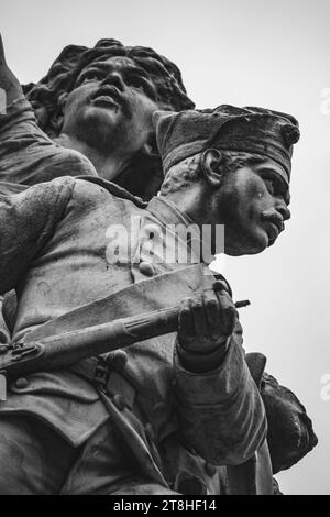 Los Hijos del Estado de Veracruz Defensores de la Pátria, statua, parco centrale, Orizaba, Veracruz, 2022 Foto Stock