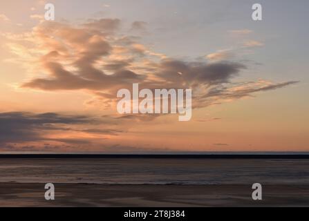 Alba a Gerdi, Islanda meridionale Foto Stock