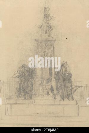 Monumento, Rudolf Weyr, Vienna 1847 - 1914 Vienna, disegno, 17,7 x 12,2 cm, Austria Foto Stock