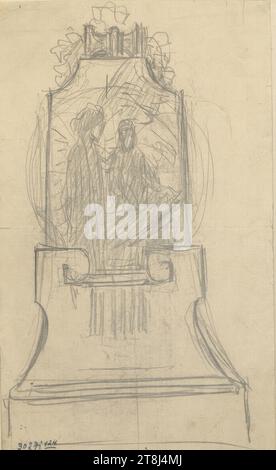 Monumento, Rudolf Weyr, Vienna 1847 - 1914 Vienna, disegno, 18,6 x 11,4 cm, Austria Foto Stock