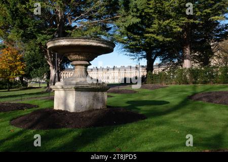 Royal Crescent e Victoria Park, Bath, Inghilterra Foto Stock