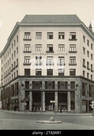 Goldman & Salatsch Commercial Building, Vienna I., Michaelerplatz 3, Facade Michaelerplatz, Martin Gerlach jun., Vienna 1879 - 1944 Vienna, 1910-1911, fotografia, argento gelatina, carta fotografica: 21 x 14,8 cm, 8 1/4 x 5 13/16 pollici, verso: r.o.'Haus Michaelerpl. Vienna", matita, a sinistra sotto "ADOLF LOOS: Edificio commerciale / Goldmann & Salatsch, 1910-11 / S 95, Ill.", Pencil, Austria Foto Stock