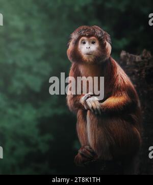 Langur di Giava orientale (trachypithecus auratus) Foto Stock