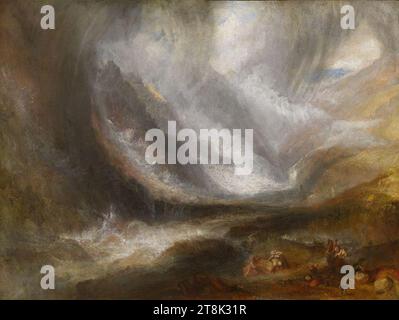 Valle d'Aosta - tempesta di neve, valanghe e temporali - JMW Turner. Foto Stock