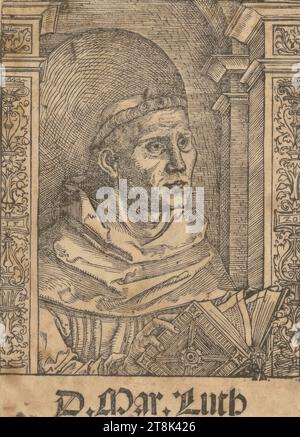 Dr. Martin Luther, Hans Weiditz, Strasburgo intorno al 1500 - 1536 Friburgo i. BR., intorno al 1520, stampa, taglio su legno, foglio: 16,4 x 11,7 cm Foto Stock