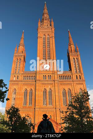 Mercato neogotico, Marktkirche, Germania, Assia, Wiesbaden Foto Stock