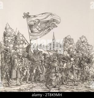 Processione trionfale dell'imperatore Massimiliano i: Entourage dell'esercito, processione trionfale dell'imperatore Massimiliano i, Albrecht Altdorfer, Germania, 1480 - 1538, 1796, prima edizione 1526, stampa, taglio su legno, 340,9 x 292,2 cm, 134 3/16 x 115 1/16 pollici Foto Stock