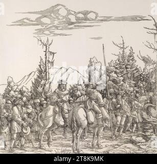 Processione trionfale dell'imperatore Massimiliano i: Entourage dell'esercito, processione trionfale dell'imperatore Massimiliano i, Albrecht Altdorfer, Germania, 1480 - 1538, 1796, prima edizione 1526, stampa, taglio su legno, 340,9 x 292,2 cm, 134 3/16 x 115 1/16 pollici Foto Stock