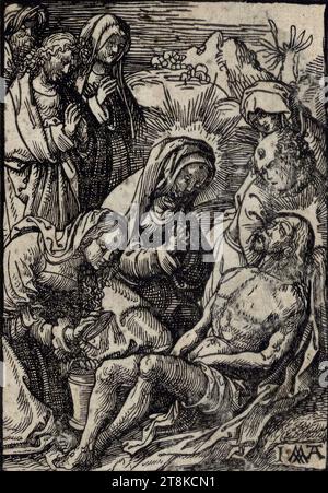 Lamentazione di Cristo, la piccola passione, Jacob Cornelisz van Oostsanen, Oostsanen 1470 - 1533 Amsterdam, 1520-1521, stampa, xilografia, foglio: 11,3 x 7,9 cm Foto Stock