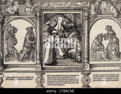 Coronamento di spine con le immagini delle concordanze, la passione silenziosa, la passione della piccola piazza, Jacob Cornelisz van Oostsanen, Oostsanen 1470 - 1533 Amsterdam, 1520-1523, stampa, taglio su legno, foglio: 18,8 x 25,8 cm Foto Stock