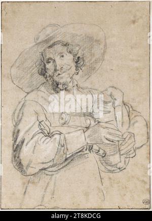 Van Dyck - Ritratto di Francesco Langlois si veste da "savoiardo" suonando su musette, ca. 1643-1647. Foto Stock