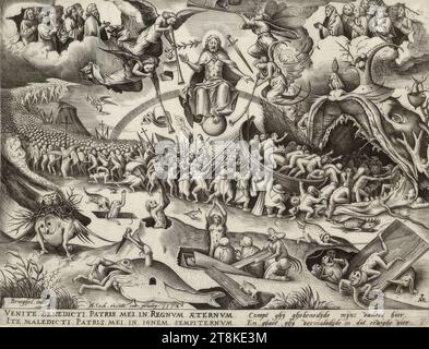 The Last Judgment, The Seven Deadly Sins, 1558, stampa, incisione su copperplate, foglio: 22,5 x 29,5 cm, destra. Scritto a mano a matita: 'S Foto Stock