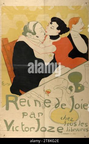 Reine de Joie, edizione di dimensioni sconosciute, secondo Adriani ca. 1000 - 3000 copie, Henri de Toulouse-Lautrec, Albi 1864 - 1901 Castello di Malromé, 1892, stampa, litografia a colori, 1493 mm x 949 mm, 58 3/4 x 37 3 /8 poll., Reine de Joie/par/Victor Joze chez tous les librairies/ Imp.EDW Ancourt & Cie Paris Foto Stock