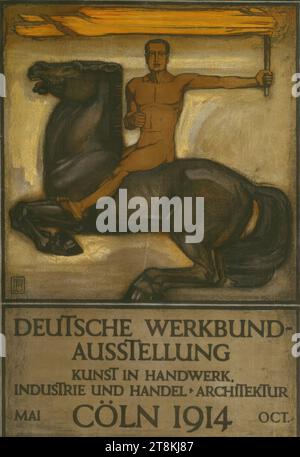 MOSTRA TEDESCA WERKBUND; Cöln 1914, Peter Behrens, Amburgo 1868 - 1940 Berlino, 1914, stampa, litografia a colori, foglio: 910 mm x 640 mm Foto Stock