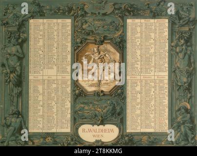 Calendario immagini 1893, Sergius Hruby, Vienna 1869 - 1943 Vienna, 1892, stampa, litografia a colori, foglio: 450 mm x 570 mm, Austria Foto Stock