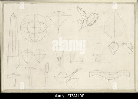 Costruzioni geometriche, Principessa Maria Anna di Sassonia (Dresda 1799 - 1832 Pisa), 1805, disegno, matita, 18,7 x 28,6 cm, l.l. Duca Alberto di Sassonia-Teschen, sotto (tra le linee di cornice) 'la Princesse Marie Anne de Saxe á l'âge de 6 ANS Foto Stock