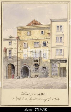 Casa ABC N. 936 a Rauhensteingasse, Moritz Leybold (Vienna 1806 - 1857 Vienna), 1841-1851, disegno, acquerello, 16,8 x 12,6 cm Foto Stock