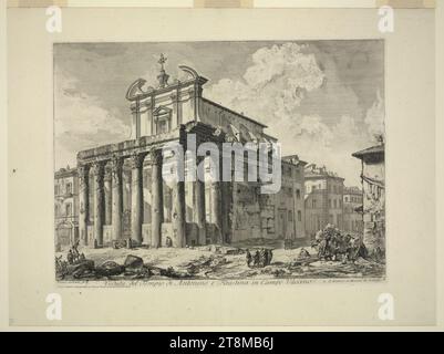 Veduta del Tempio di Antonino e Faustina nel Campo Vaccino Foto Stock