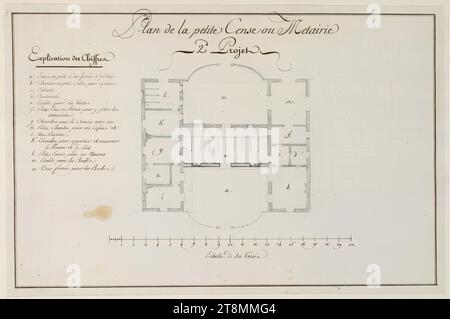 Plan de la petite Cense ou Metairie - progetto 2d, Herzog Albert von Sachsen-Teschen (Moritzburg 1738 - 1822 Vienna), circa 1782, disegno, matita, inchiostro, penna, 26,5 x 39,7 cm, m.o. 'Plan de la petite Cense ou Metairie, progetto 2d. Foto Stock