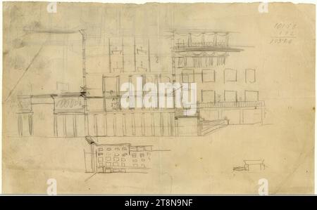 Development of the Modena Grounds, Vienna III., Salesianergasse/Strohgasse/Reisnerstrasse/Beatrixgasse, Facade sketches, 1922, disegno architettonico, carta da scrittura; matita, 209 x 338 mm Foto Stock