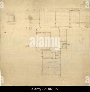 Sviluppo dei terreni di Modena, Vienna III., Salesianergasse/Strohgasse/Reisnerstrasse/Beatrixgasse, planimetria, 1922, disegno architettonico, carta da disegno; matita, 608x636 mm Foto Stock