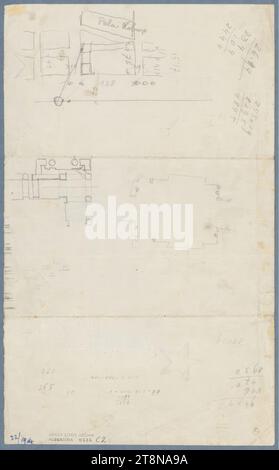 Development of the Horticultural Grounds, Vienna I., Parkring, details, 1917, disegno architettonico, carta; matita, 339 x 209 cm Foto Stock
