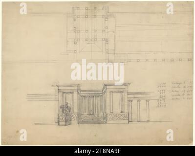 Sviluppo del terreno orticolo, Vienna I., Parkring, pianta del terreno, veduta della parte centrale, 1917, disegno architettonico, carta da disegno; matita, 299x399mm Foto Stock