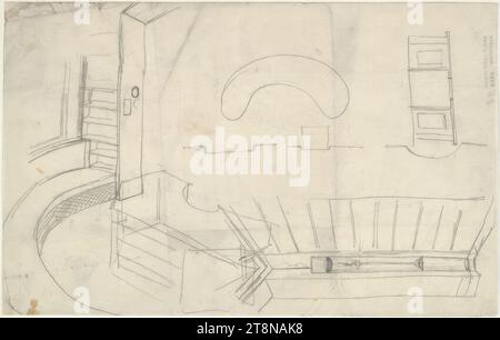 Villa Karma, Clarens near Monteux, Svizzera, Dettagli appartamento, 1903-1906, disegno architettonico, carta; matita, 331 x 210 mm Foto Stock