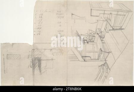 Villa Karma, Clarens vicino a Monteux, Svizzera, nicchia camino, prospettiva interna, 1903-1906, disegno architettonico, carta quadrata; matita, 422 x 272 mm Foto Stock