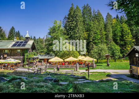 Pensione storica Trifterklause Schwellhaeusl presso il Parco Nazionale della Foresta Bavarese, Bayerisch-Eisenstein, Foresta Bavarese, bassa Baviera, Baviera Foto Stock