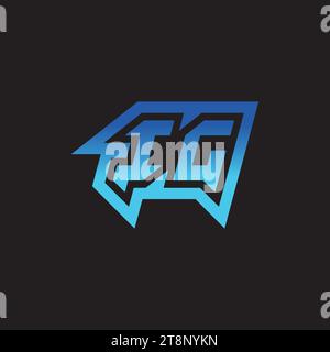 IG Initial Inspiration logo design esport e idee per clan di gioco Illustrazione Vettoriale