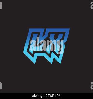 LX Initial Inspiration logo design esport e idee per clan di gioco Illustrazione Vettoriale