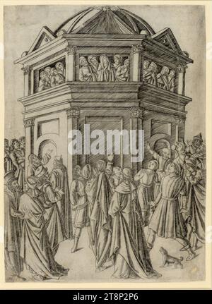 La discesa dello Spirito Santo, vita di Maria e Cristo, Maestro della vita di Maria e Cristo, 1470-1490, incisione, incisione in rame, A. Mantegna no 977. C. dg. (cahier Foto Stock