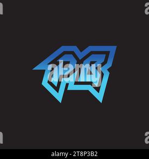 PB Initial Inspiration logo design esport e idee per clan di gioco Illustrazione Vettoriale