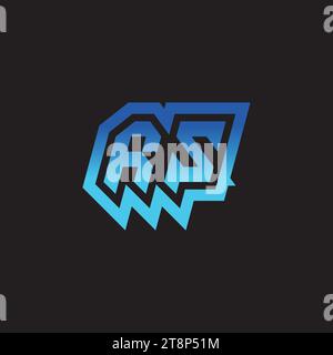 Design iniziale del logo di ispirazione RS esport e idee per clan di gioco Illustrazione Vettoriale